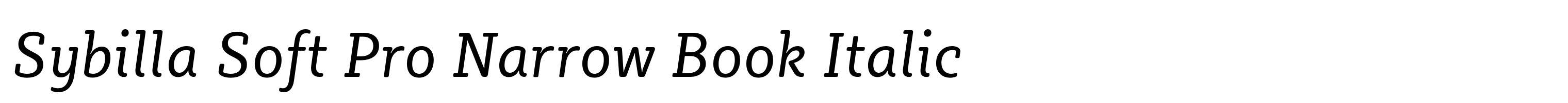 Sybilla Soft Pro Narrow Book Italic